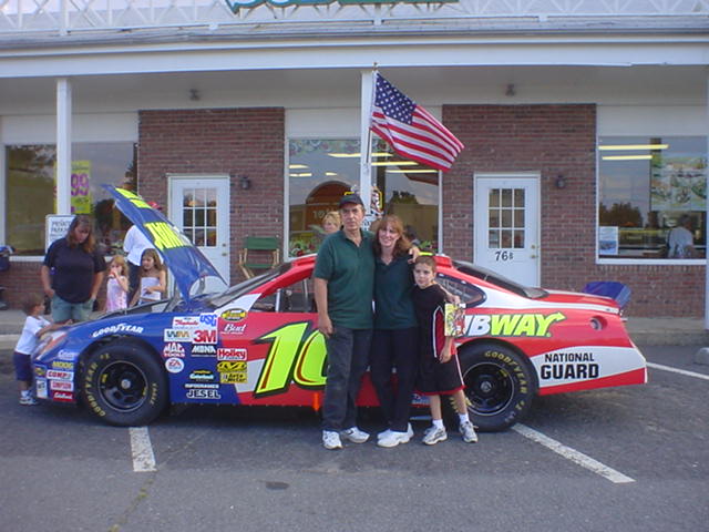 Subway Ownders Chip La Russa and Dawn Witworth with the Subway NASCAR!