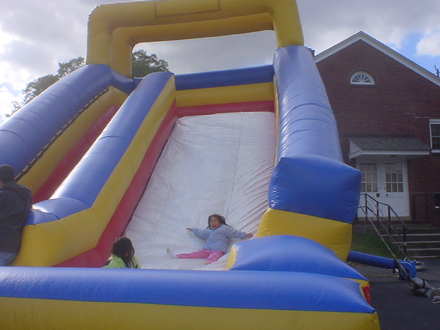 Fun on the giant slide