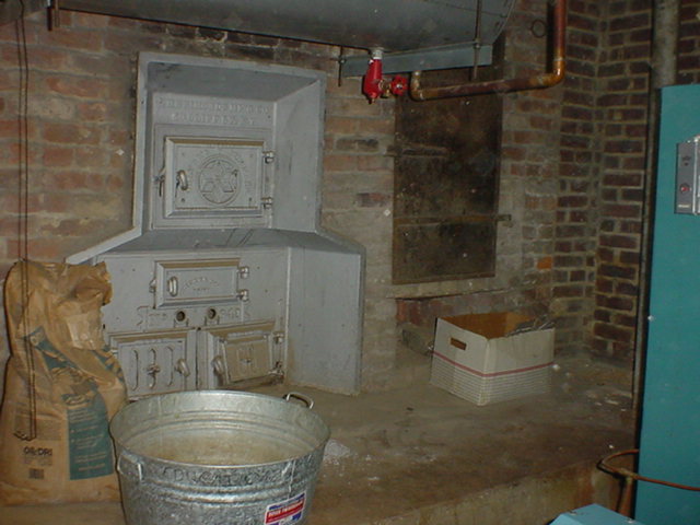 The furnace room in the basement.