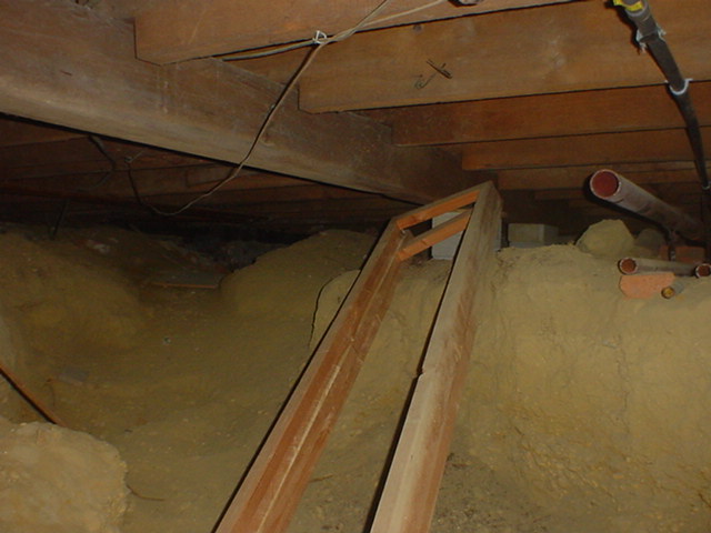 A rare look at the basement/crawlspace under the church.