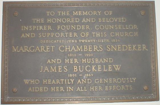 A Plaque Commerating Mr. & Mrs. James Buckelew for all of their generosity.