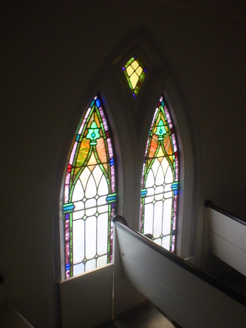 Beautiful Stained Glass in the Balcony.