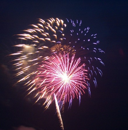 Fourth of July Fireworks over Manalapan Lake in Jamesburg.