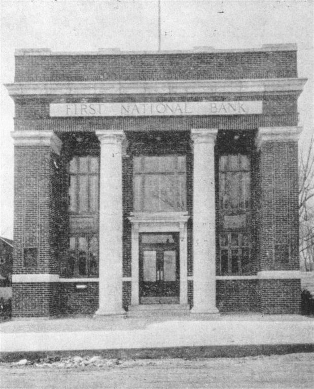The First National Bank of Jamesburg in the 1930s.