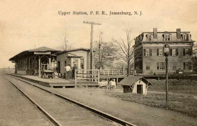 The Upper Jamesburg Railroad Station - 1924 - Note the Jamesburg Hotel in the background.